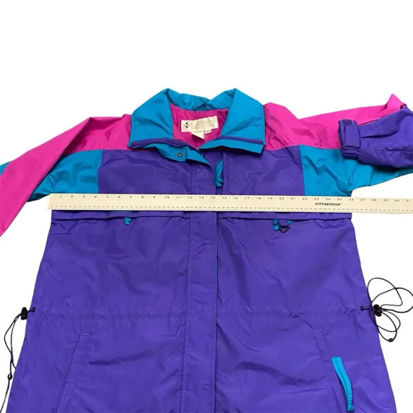 Columbia Sportswear RS Windbreaker Pink Purple Teal Retro 80s 90s Jacket Size XL - Picture 6 of 16